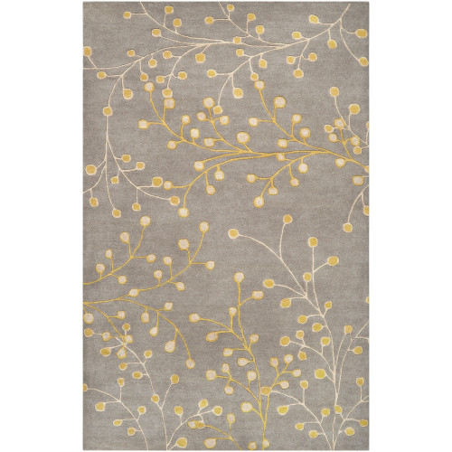 10' x 14' Fair Enoki Mustard Yellow and Brindle Beige Wool Area Throw Rug - IMAGE 1