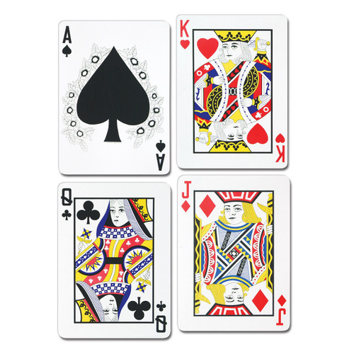 Club Pack of 12 Black and White Casino Royal Flush Playing Card Cutout Decorations 25" - IMAGE 1