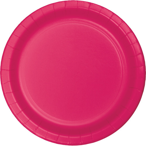 Club Pack of 240 Hot Magenta Disposable Paper Party Luncheon Plates 7" - IMAGE 1