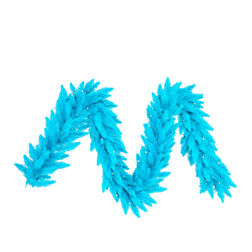 Pre-lit Spruce Artificial Christmas Garland - 9' x 10" - Sky Blue - Clear Lights - IMAGE 1
