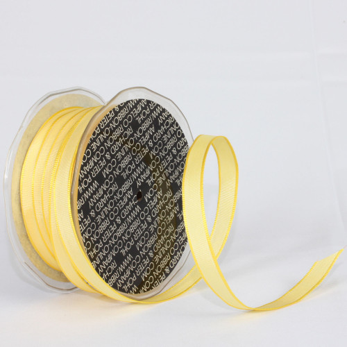 Lemon Yellow Solid Wired Ribbon 0.25" x 108 Yards - IMAGE 1