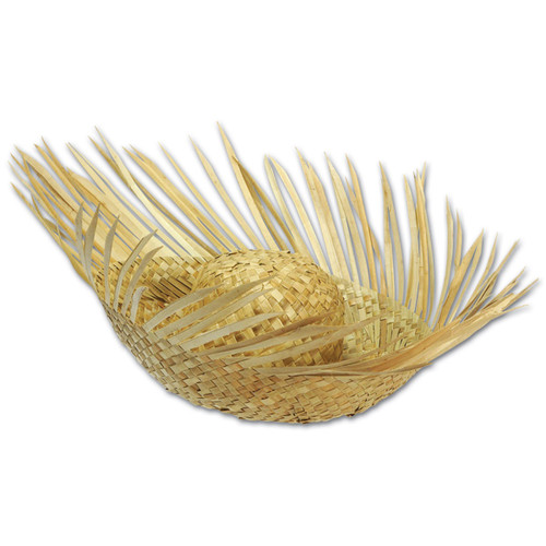 Club Pack of 96 Beige Tropical Straw Beachcomber Luau Unisex Adult Hats - One Size - IMAGE 1