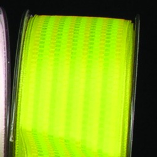 Green Small Mixed Block Print Wired Craft Ribbon 1.5" x 54 Yards - IMAGE 1