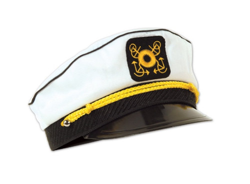 Club Pack of 12 Nautical Yacht Halloween Captain's Cap Costume Accessories - One Size - IMAGE 1
