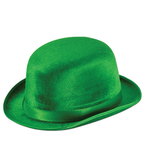 Club Pack of 12 Green Vel-Felt St. Patrick's Day Derby Hat - Adult Sized - IMAGE 1
