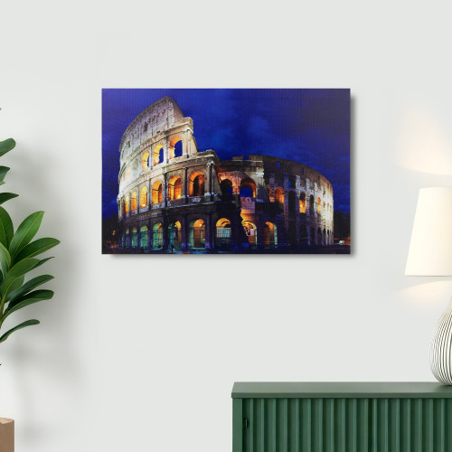LED Lighted Roman Colosseum Canvas Wall Art - 15.75" x 23.5" - IMAGE 1