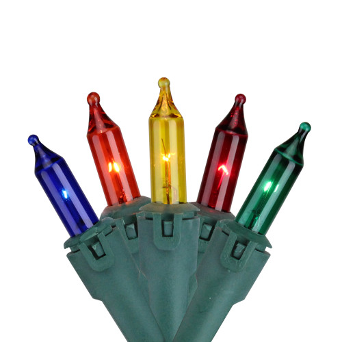 50-Count Multi-Color Mini Christmas Light Set, 22ft Green Wire - IMAGE 1