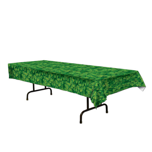 Club Pack of 12 Green Shamrock St. Patrick's Day Banquet Table Covers 108" - IMAGE 1