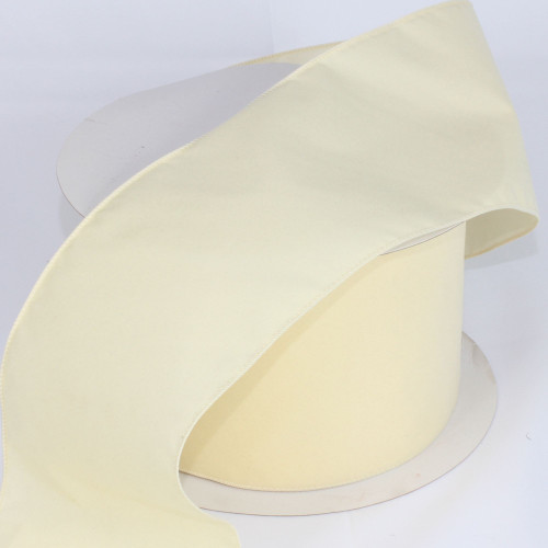 Velvet Creamy Ivory Wired Craft Ribbon 5" x 50 Yards - IMAGE 1