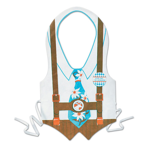 Club Pack of 48 White and Blue Oktoberfest Vest Men Adult Halloween Costume Accessories - One Size - IMAGE 1