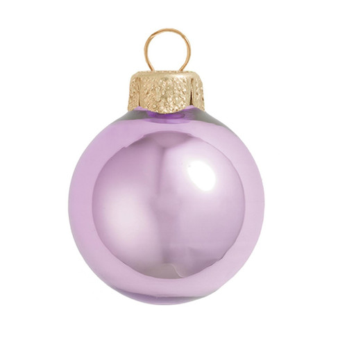 Pearl Finish Glass Christmas Ball Ornaments - 4" (100mm) - Purple - 6ct - IMAGE 1