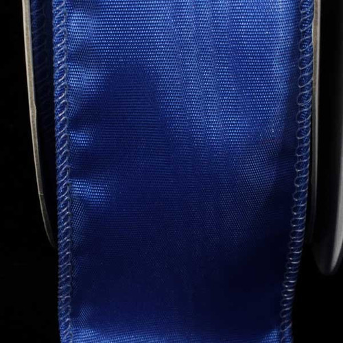 Royal Blue Solid Moire Wired Craft Ribbon 1.5" x 80 Yards - IMAGE 1