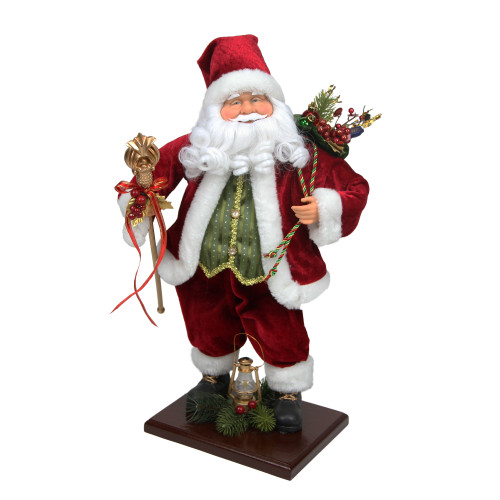 18" Red and White Santa Claus Christmas Tabletop Decor - IMAGE 1