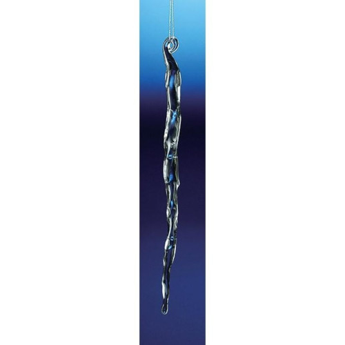 Icy Crystal Christmas Smooth Icicle Ornaments - 9.25" - Set of 6 - IMAGE 1