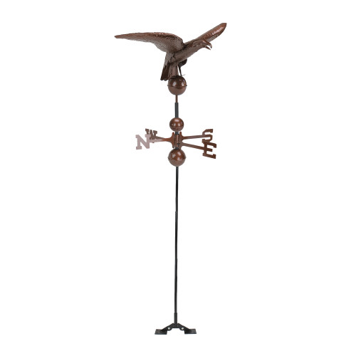 36" Chocolate Brown Polished Eagle Outdoor Garden Weathervane - IMAGE 1