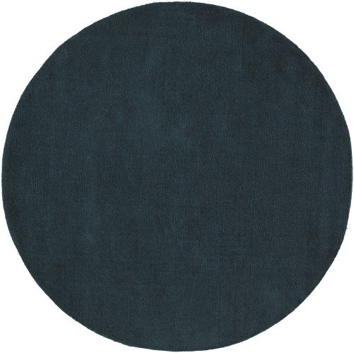 9.75' Jade Black Hand Loomed Solid Round Area Throw Rug - IMAGE 1