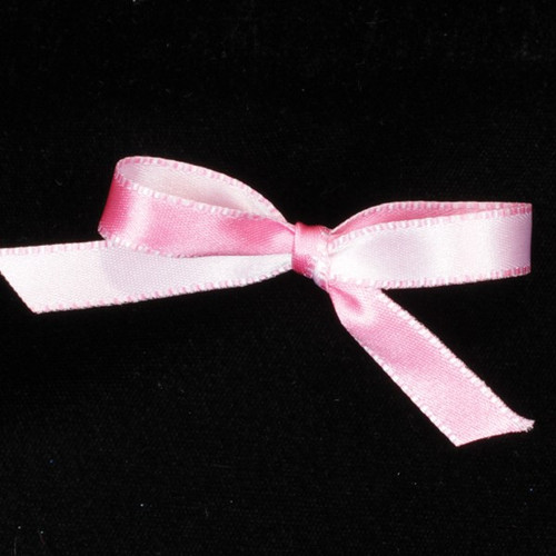 Pink Double Sided Craft Ribbon with Stitch Edge 0.25" x 110 Yards - IMAGE 1