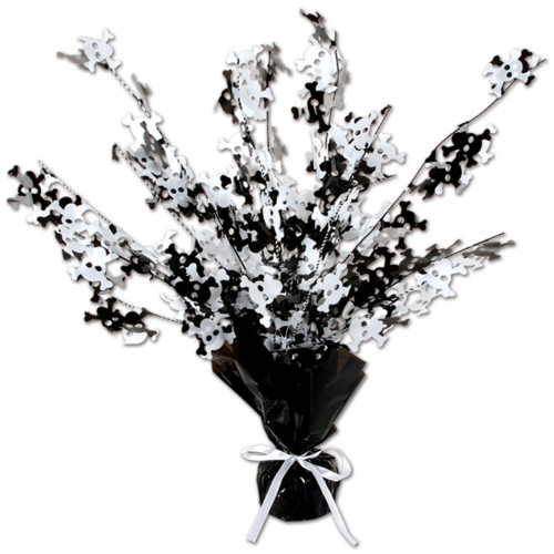 Skull and Crossbones Halloween Centerpiece Party Accessory - 15" - Black and White - Pack of 12 - IMAGE 1