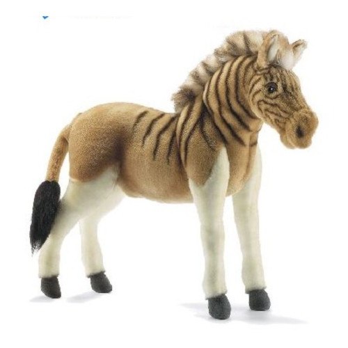 Handcrafted Standing Quagga Plush Stuffed Animal -19.5" - Brown and White - Set of 2 - IMAGE 1