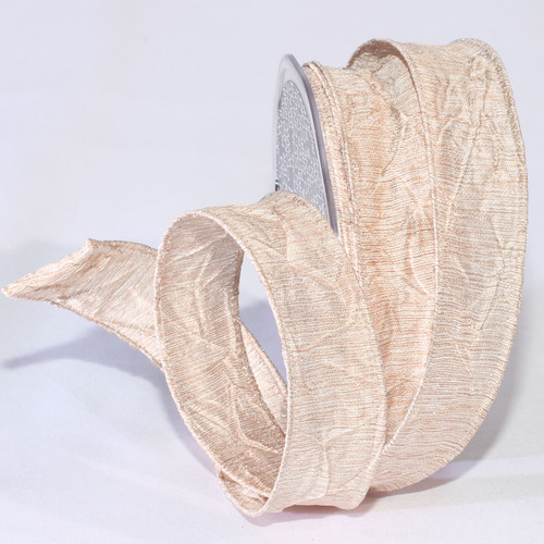 Silky Ivory Wired Craft Ribbon 1" x 88 Yards - IMAGE 1