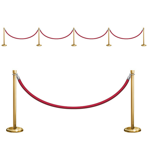 Pack of 6 Red and Gold VIP Rope Award Nights Party Wall Decors 61" - IMAGE 1