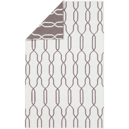 8' x 11' Dark Gray and White Reversible Area Throw Rug - IMAGE 1