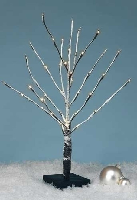 24" White Battery Operated LED Lighted Snowy Christmas Tree Tabletop Decor - IMAGE 1