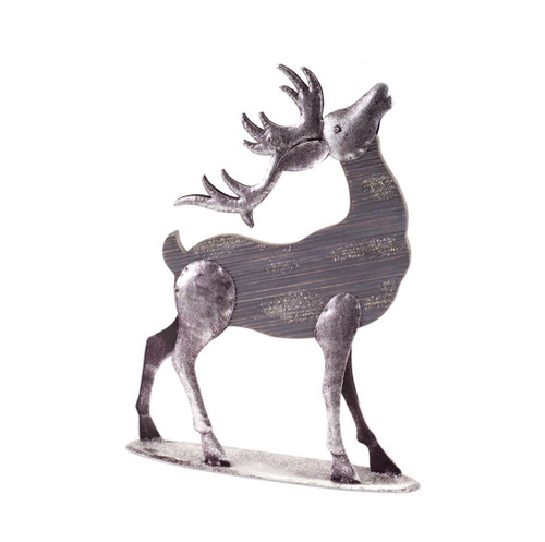 19" Gray and Silver Colored Doe Reindeer Christmas Tabletop Figurine - IMAGE 1