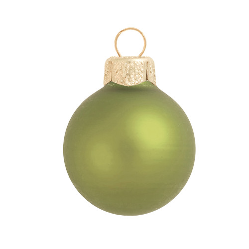 6ct Light Green Matte Glass Christmas Ball Ornaments 4" (100mm) - IMAGE 1