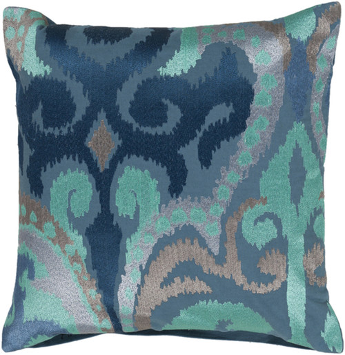 18" Stone Blue Contemporary Throw Pillow - Down Filler - IMAGE 1