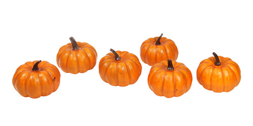 Pack of 6 Orange and Brown Thanksgiving Fall Harvest Artificial Pumpkin Decorations 4" - IMAGE 1