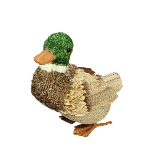 11.5" Tan, Brown and Green Decorative Standing Duck Spring Table Top Figure - IMAGE 1