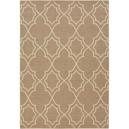 8.75' x 12.75' Brown and Beige Contemporary Outdoor Area Throw Rug - IMAGE 1