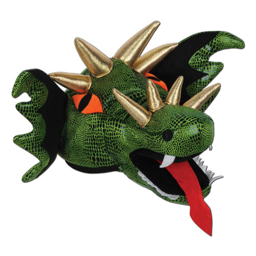 Club Pack of 6 Plush Dragon Hat Costume Accessories - One Size - IMAGE 1