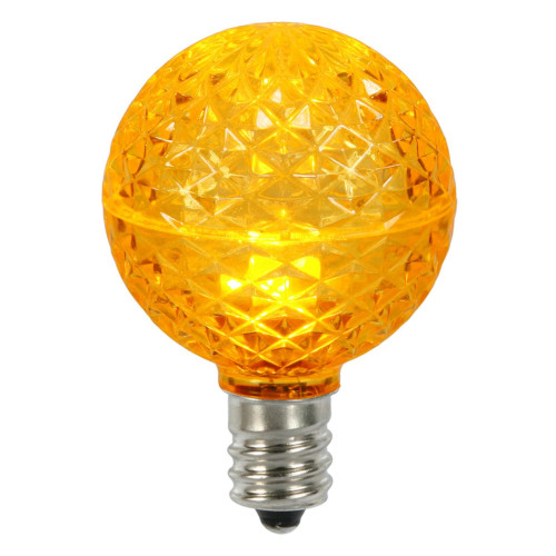 Club Pack of 25 LED G50 Amber Yellow Replacement Christmas Light Bulbs -E17 Base - IMAGE 1