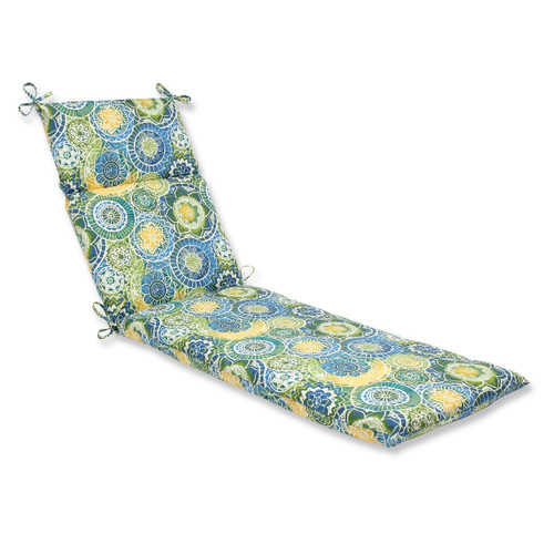 72.5" Laguna Mosaico Blue, Green and Yellow Outdoor Patio Chaise Lounge Cushion - IMAGE 1