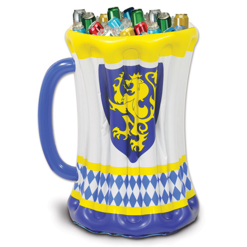 Pack of 6 Yellow and White Giant Inflatable Medieval Beer Stein Party Drink Cooler 27" - IMAGE 1