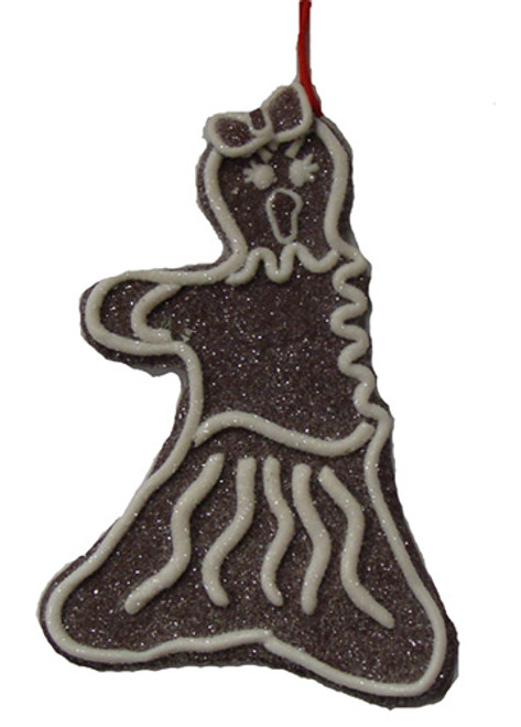 Sweet Memories Sugared Angry Gingerbread Girl Cookie Bite Christmas Ornament - IMAGE 1