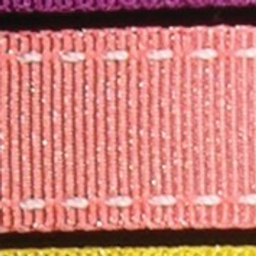 Apricot Pink Woven Edge Stitched Craft Ribbon 0.625" x 120 Yards - IMAGE 1