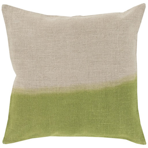 22" Lime Green and Gray Contemporary Square Throw Pillow - IMAGE 1