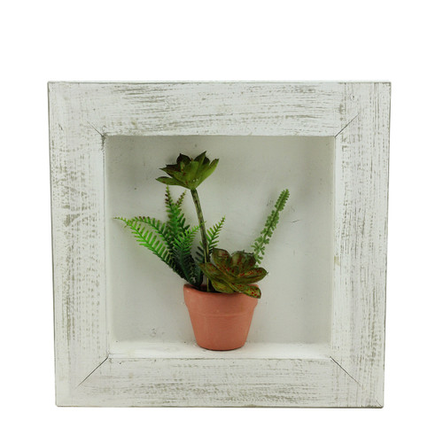 12" Artificial Mixed Succulent Plants in a Pot 3-D Wall Art Decoration - IMAGE 1