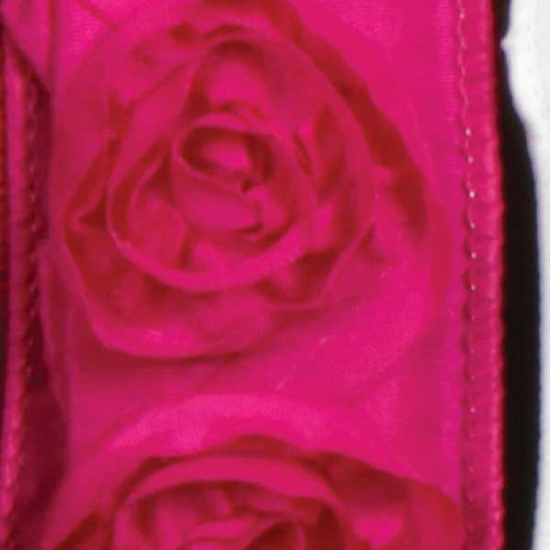 Pink Contemporary Roses Wired Craft Ribbon 1.5" x 10 Yards - IMAGE 1