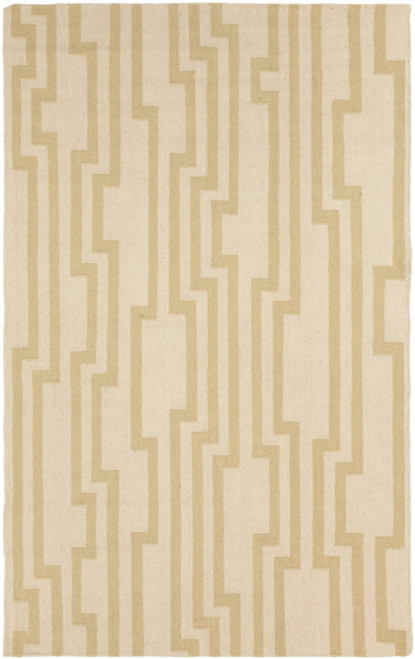 8' x 11' Beige and Brown Incessant Paths Hand Woven Rectangular Area Throw Rug - IMAGE 1