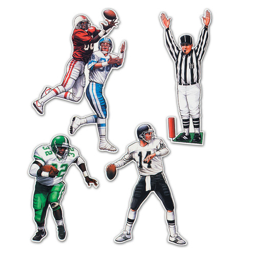 Club Pack of 48 Vibrantly Colored Football Figure Cutout Decors 22" - IMAGE 1