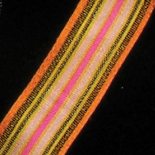 Orange and Yellow Striped Wired Craft Ribbon 0.5" x 108 Yards - IMAGE 1