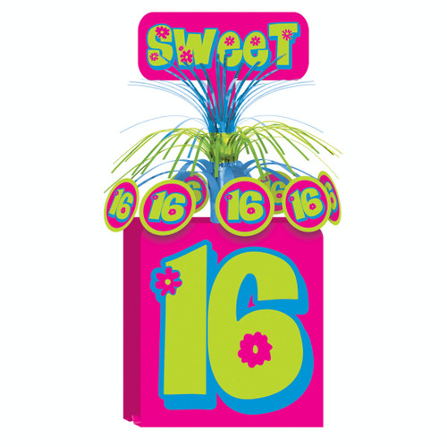 Club Pack of 12 Hot Pink "Sweet 16" Birthday Party Cascading Table Centerpieces 15" - IMAGE 1