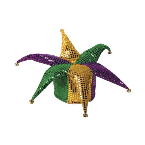 Club Pack of 12 Jester Glitz 'N Gleam Hat Costume Accessories - One Size - IMAGE 1