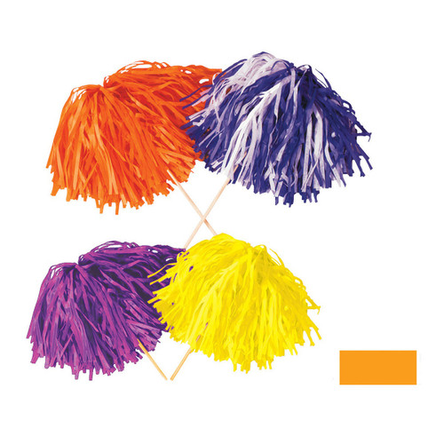 Club Pack of 144 Golden-Yellow Football Themed Pom Pom Tissue Shakers 16" Stick x 12" Strand (320) - IMAGE 1