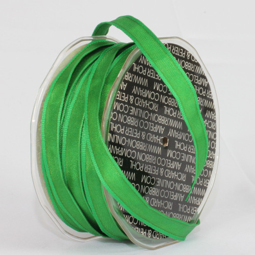 Emerald Green Solid Wired Ribbon 0.25" x 108 Yards - IMAGE 1