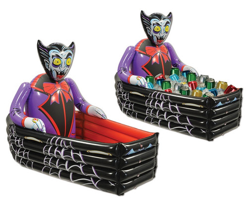 42 Inflatable Dracula the Vampire with Coffin Halloween Cooler - IMAGE 1